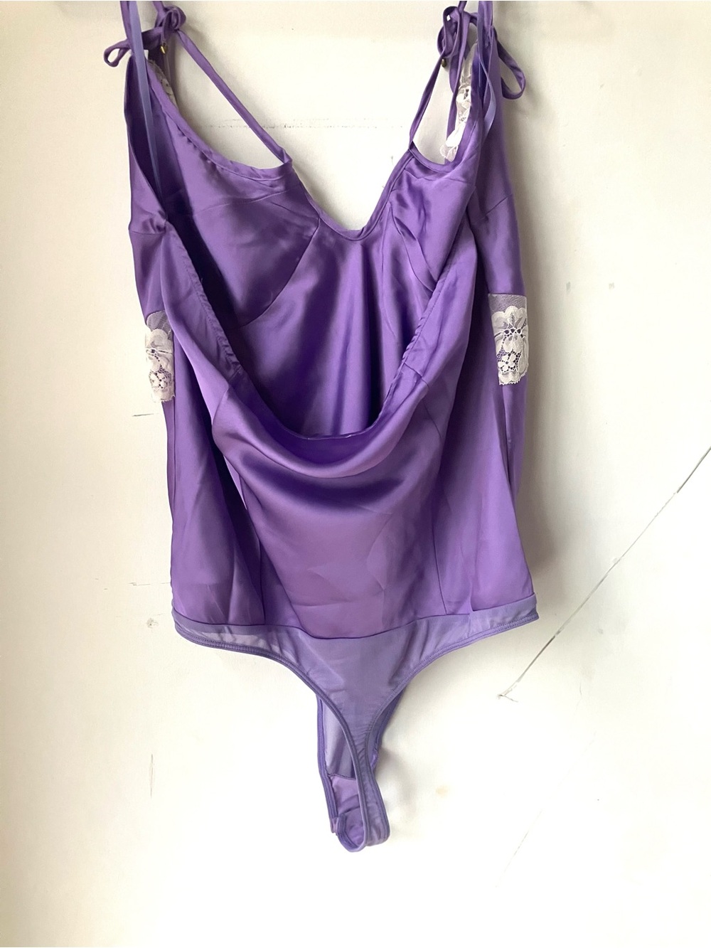 Free People Lavender Lace-Trim Bodysuit XL - Picture 9 of 9